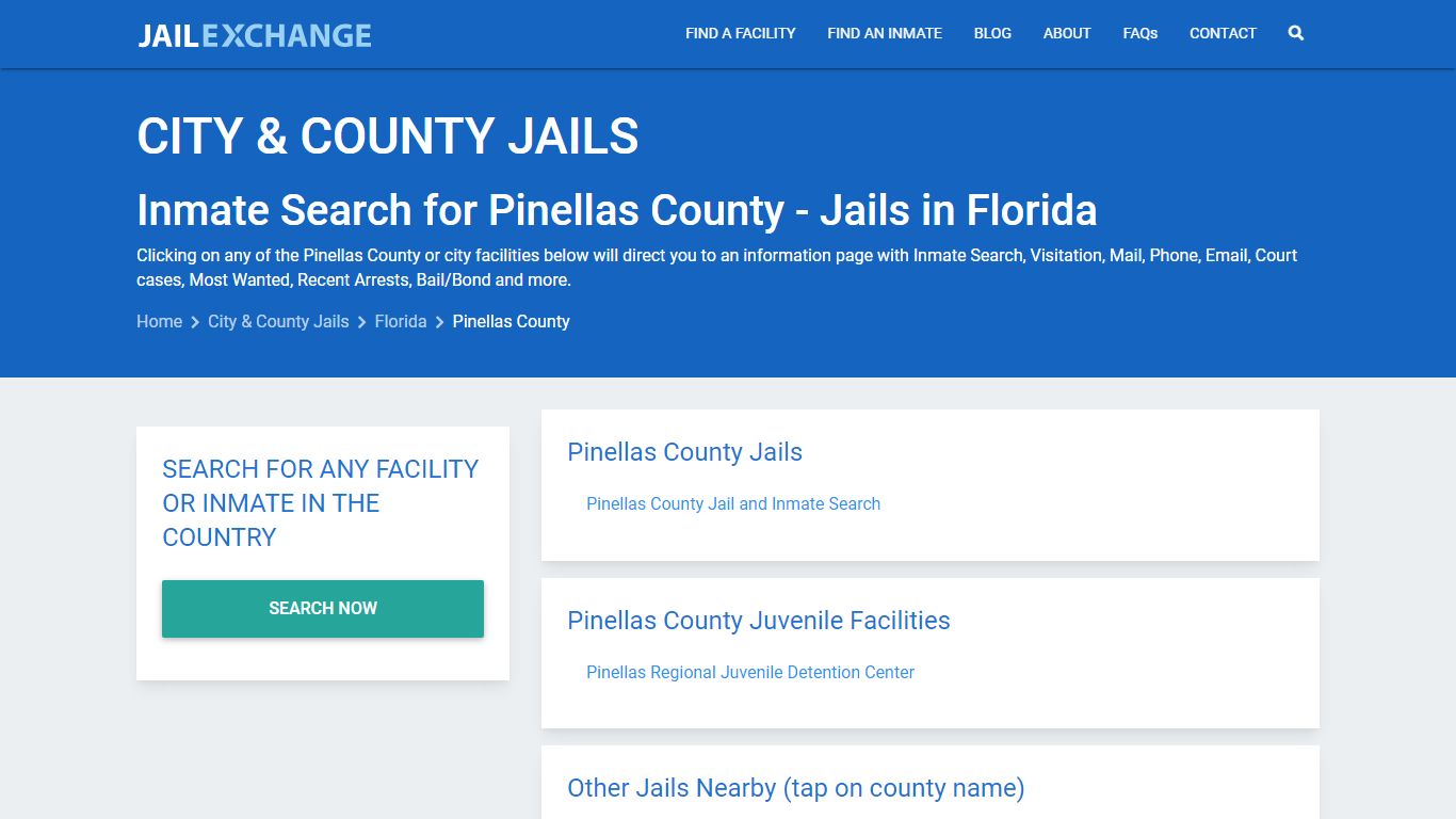 Inmate Search for Pinellas County | Jails in Florida - Jail Exchange